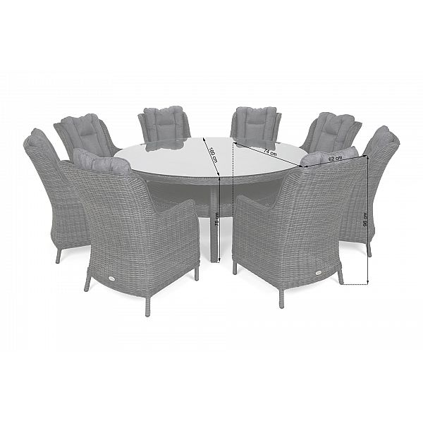 Садові меблі з технораттанга Bristol Round Elegant 180 см Brown Mat / Brown Melange 8+1 виставка