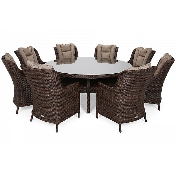 Садові меблі з технораттанга Bristol Round Elegant 180 см Brown Mat / Brown Melange 8+1 виставка