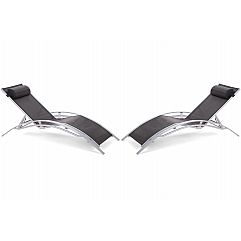 Садовий лежак Aruba Silver/Black