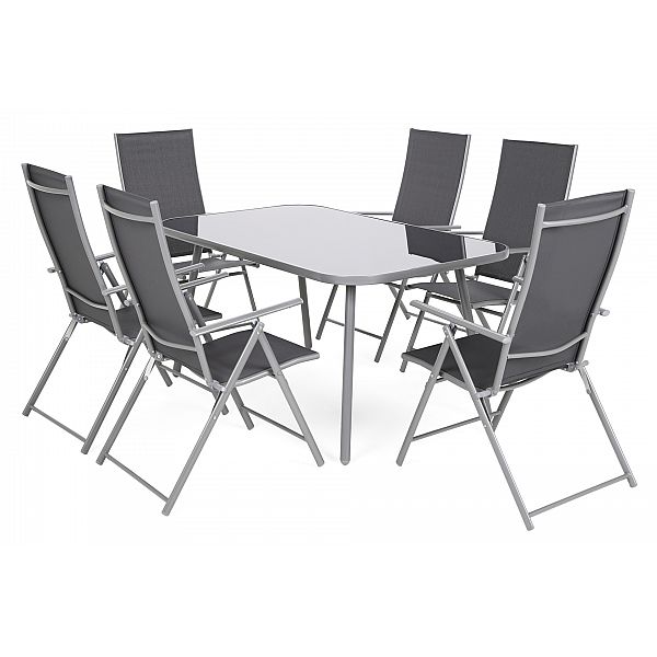 Садовая металлическая мебель Casablanca 145 см Silver / Grey 6+1