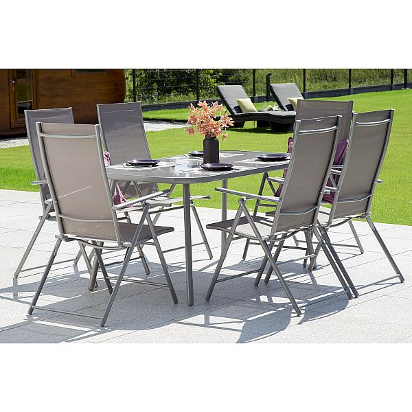 Садовая металлическая мебель Casablanca 145 см Silver / Grey 6+1