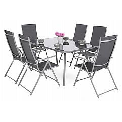 Садовая металлическая мебель Casablanca 145 см Silver / Grey 6+1