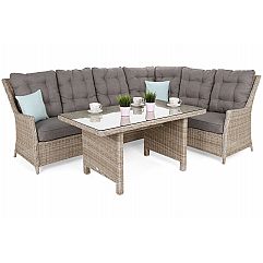 Правий кутовий диван із техноротангу Alicante Beige / Beige Melange
