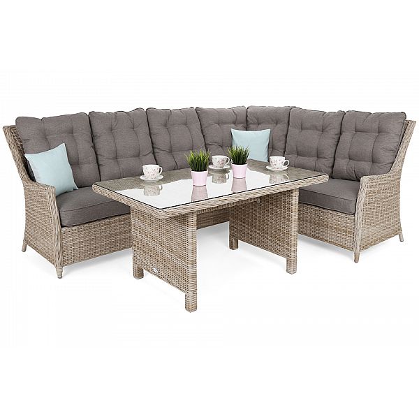 Правий кутовий диван із техноротангу Alicante Beige / Beige Melange