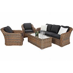 Садові меблі з техноратангу Foggia Ginger Melange / Dark Grey