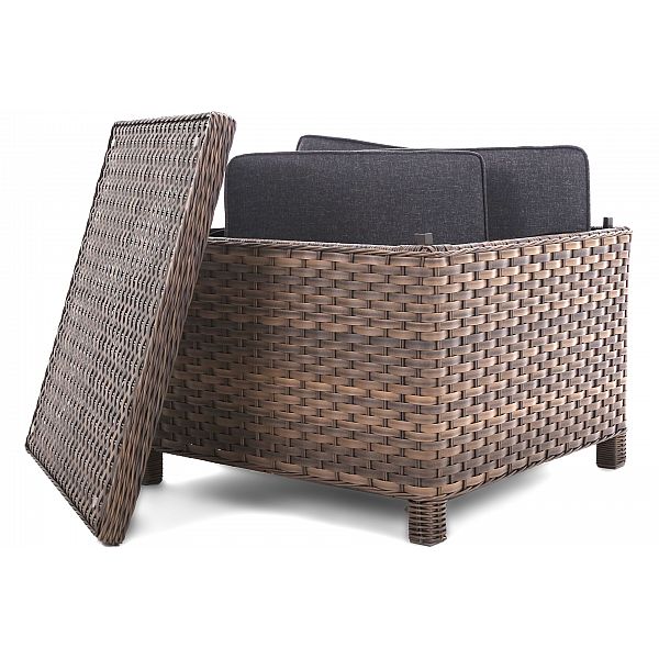 Кутові садові меблі з техноратангу Alhambra Brown / Grey