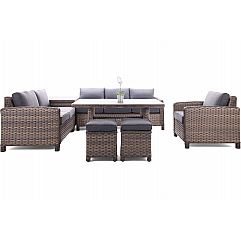 Кутові садові меблі з техноратангу Alhambra Brown / Grey