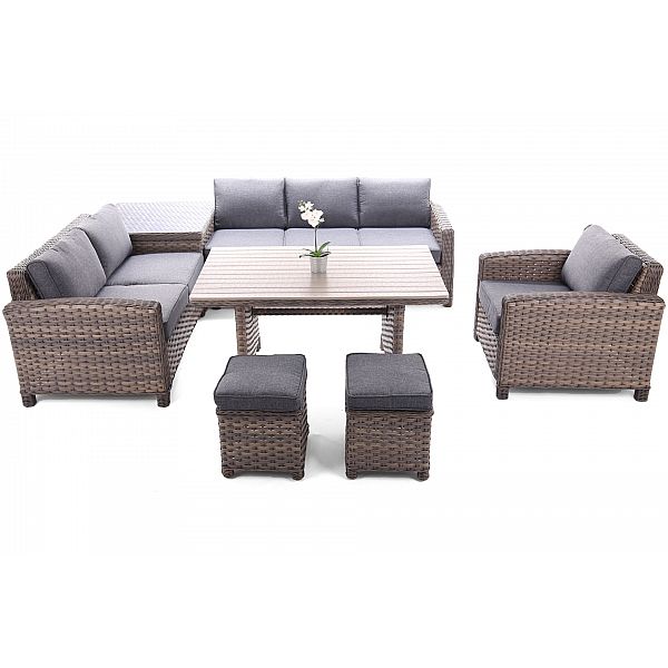 Кутові садові меблі з техноратангу Alhambra Brown / Grey