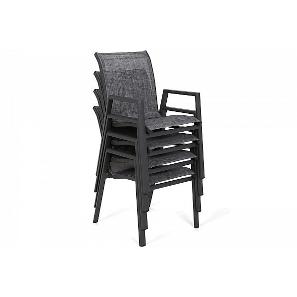 Алюмінієві садові меблі Monaco Dark Grey / Grey 8+1