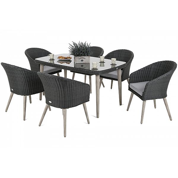 Садові меблі з техноратангу Soria 6+1 Grey / Light Grey