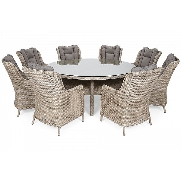 Садові меблі з техноротангу Bristol Round Elegant 180 см, Beige / Beige Melange 8+1