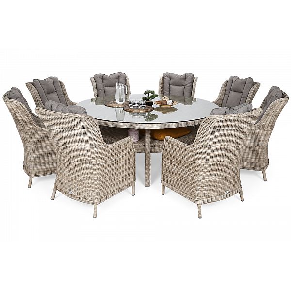 Садові меблі з техноротангу Bristol Round Elegant 180 см, Beige / Beige Melange 8+1