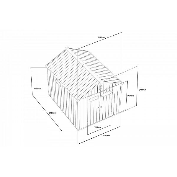 Будинок для інструментів Halmstad 239 x 302 см, світло-сірий