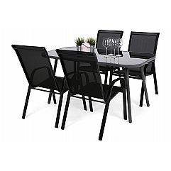 Металлическая садовая мебель Casablanca 145 см Севилья Серый/Черный 4+1