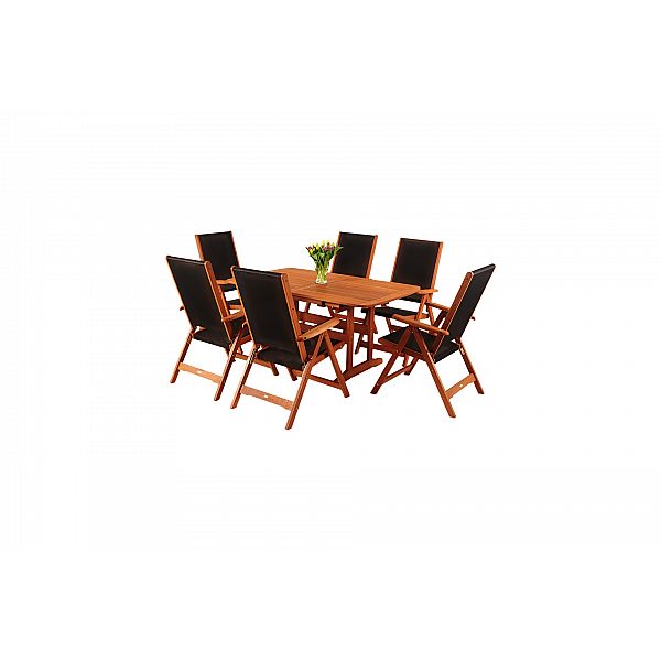 Садові дерев'яні меблі Meranti Black 150+50 см