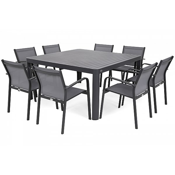 Алюмінієві садові меблі Catania Square Grey / Window Grey 8+1 II. видів