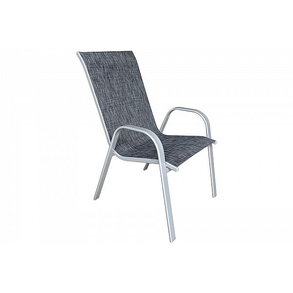 Металевий садовий стілець Sevilla Silver / Black Melange