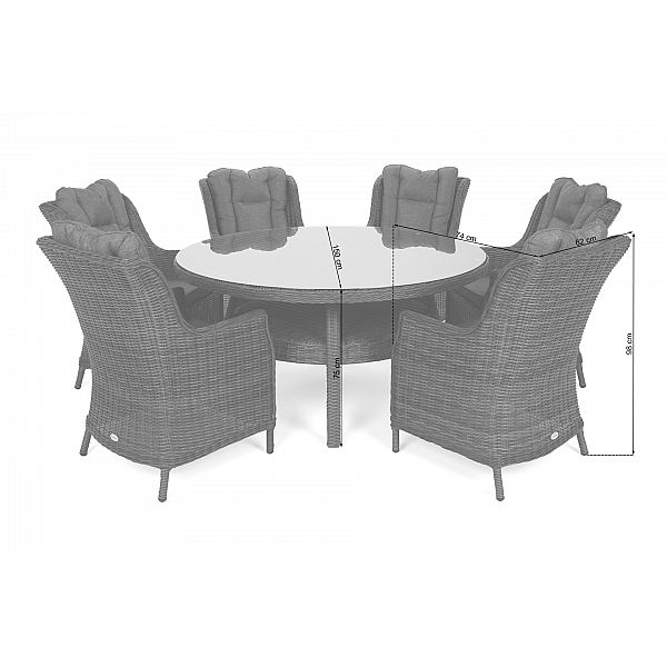 Садові меблі з техноротангу Bristol Round Elegant 150 см Brown Mat / Brown Melange 6+1