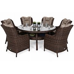 Садові меблі з техноротангу Bristol Round Elegant 150 см Brown Mat / Brown Melan..