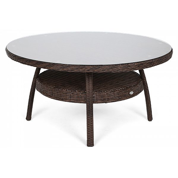 Садові меблі з техноротангу Bristol Round Elegant 150 см Brown Mat / Brown Melange 6+1