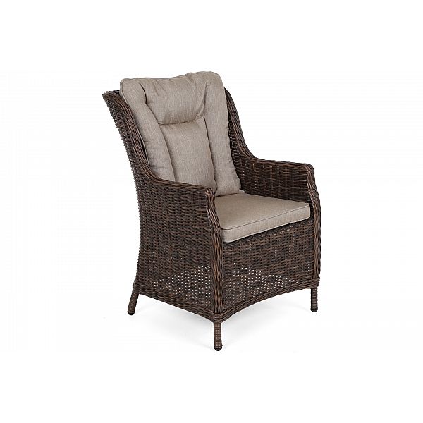 Садові меблі з техноротангу Bristol Round Elegant 150 см Brown Mat / Brown Melange 6+1