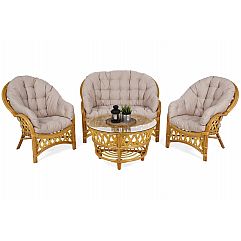 Садові меблі з ротанга Diego Honey / Cream 3+1