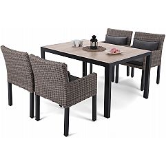 Алюмінієві садові меблі Капрі 145 см Чорний / Пісочний Капрі Коричневий / Сірий ..