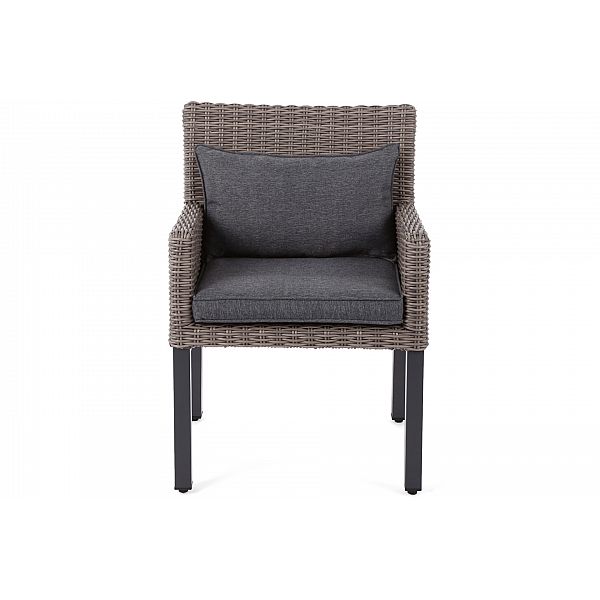 Алюмінієві садові меблі Капрі 145 см Чорний / Пісочний Капрі Коричневий / Сірий 4+1