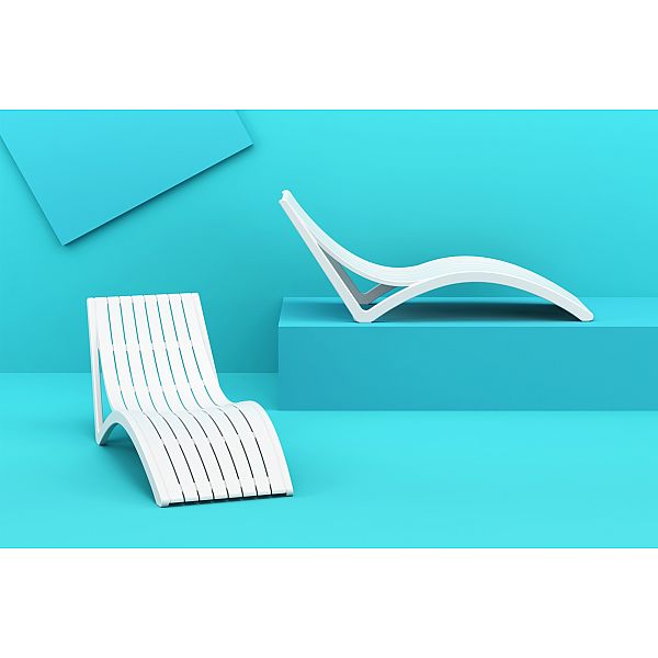 Садовий шезлонг Siesta Slim White