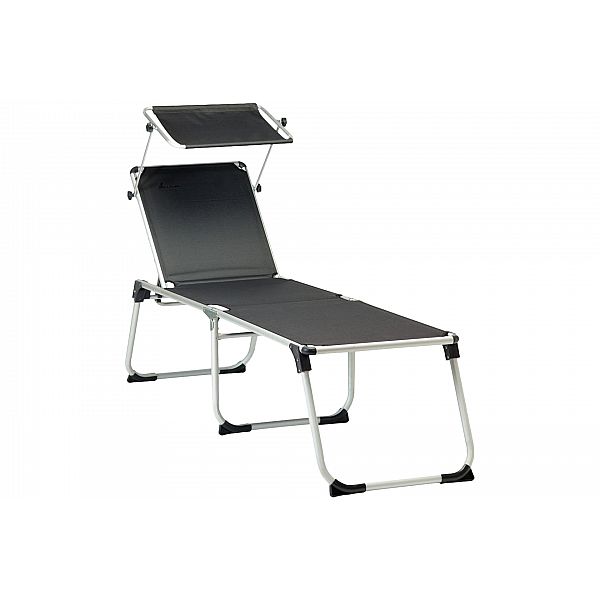 Пляжне ліжко Isabella Sunbed Silver / Dark Grey з навісом