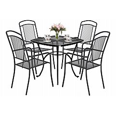 Садові меблі з металу Venezia Square 4+1 Black / Grey