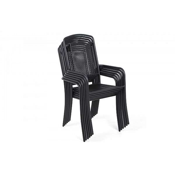 Садові меблі з металу Venezia Square 4+1 Black / Grey