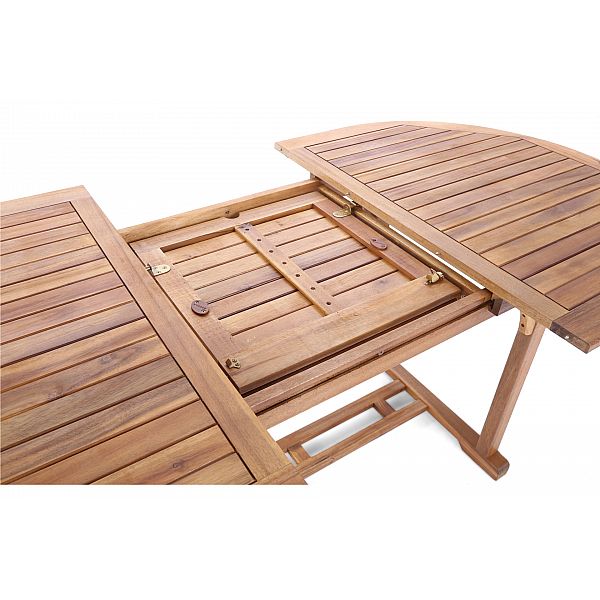 Дерев'яні садові меблі Акація Овал 150+50 см 6+1 зі штангою