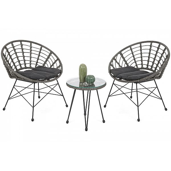 Садові меблі з техноратангу Loreto Grey / Grey