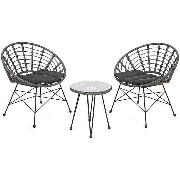 Садові меблі з техноратангу Loreto Grey / Grey