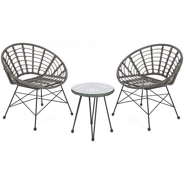 Садові меблі з техноратангу Loreto Grey / Grey