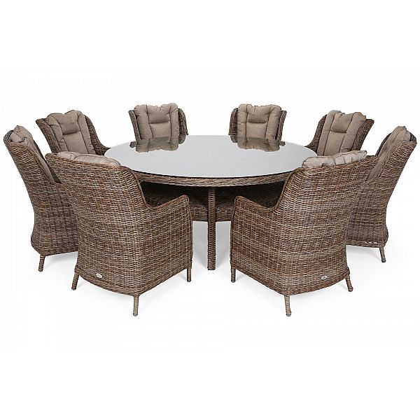Садові меблі з техноротангу Bristol Round Elegant 180 см Ginger / Brown Melange 8+1