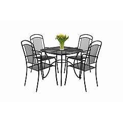 Садові меблі Venezia Square 4+1 Black металеві