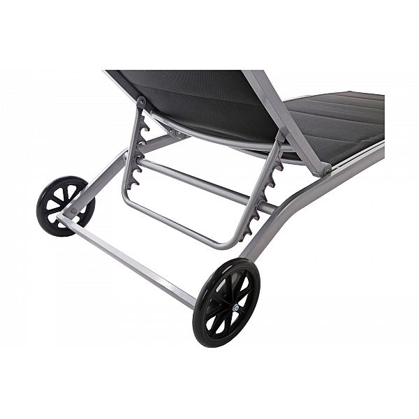 Алюмінієвий садовий шезлонг Ibiza Silver / Black II. види