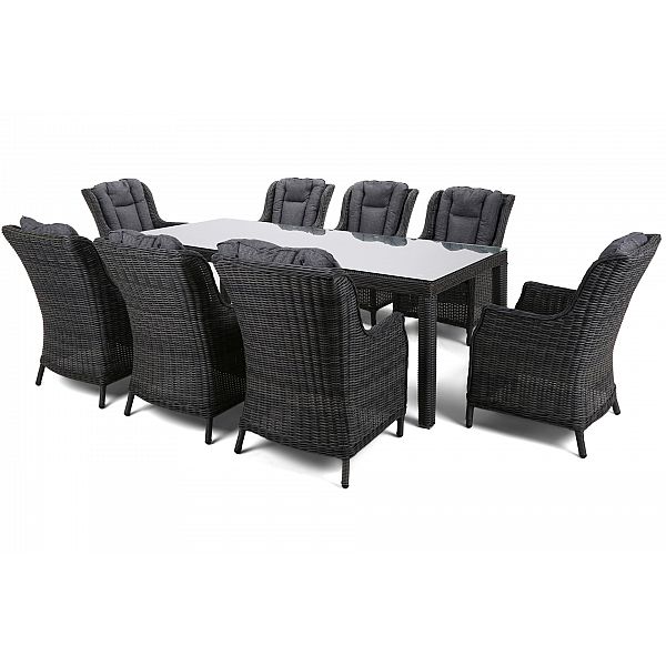 Садові меблі з техноротангу Bristol 230 см Grey / Grey Melange 8+1