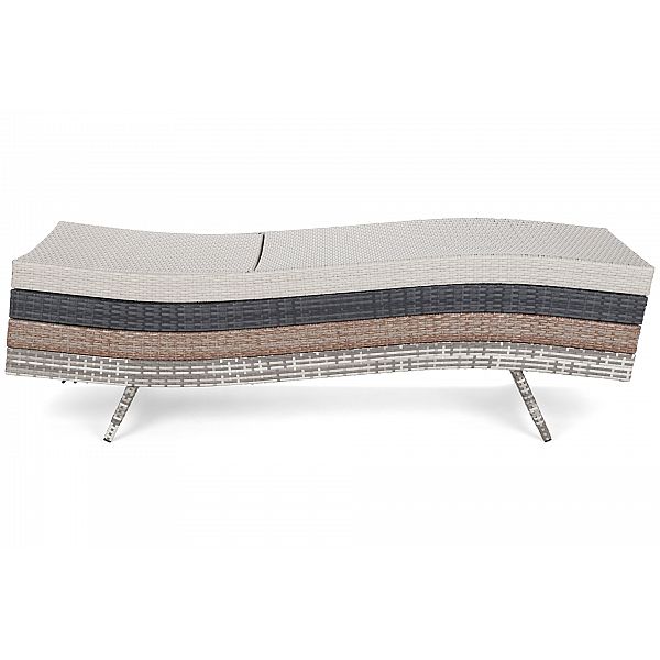 Садовий шезлонг з подушкою з техноратангу Bora Bora Grey / Grey Melange