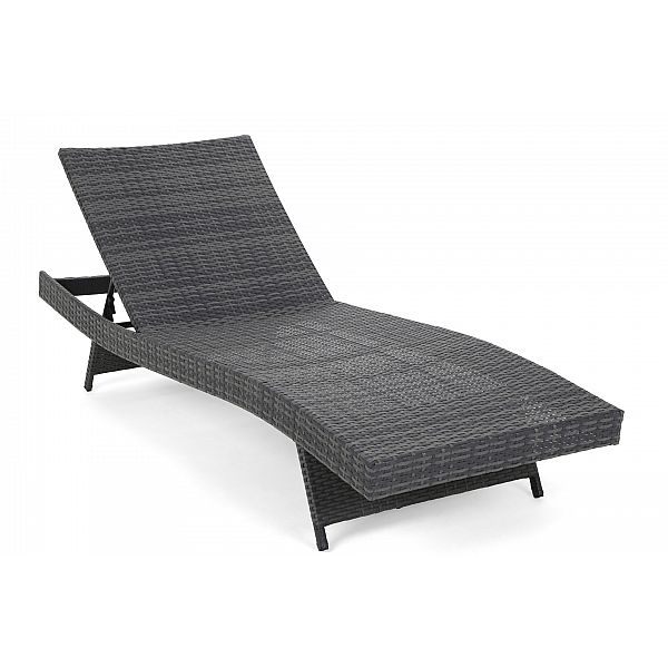 Садовий шезлонг з подушкою з техноратангу Bora Bora Grey / Grey Melange