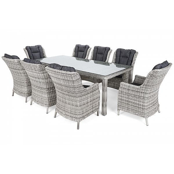 Садові меблі з техноротангу Bristol 230 см Light Grey / Grey Melange 8+1