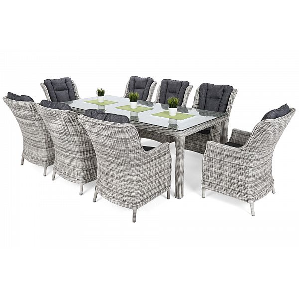 Садові меблі з техноротангу Bristol 230 см Light Grey / Grey Melange 8+1