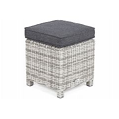 Садовий пуф з техноратангу California Light Grey / Grey Melange