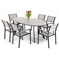 Алюмінієві садові меблі Lorenzo Black / Grey 6+1