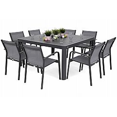 Алюмінієві садові меблі Katania Square Grey / Window Grey 8+1