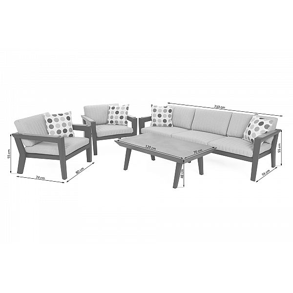 Алюмінієві садові меблі Madagascar White / Grey