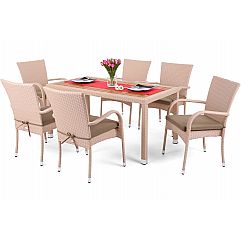 Меблі з техноротангу Mori Beige 6+1