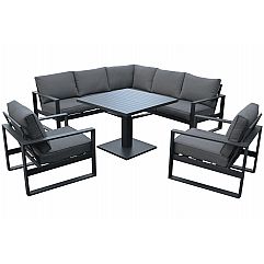 Кутові алюмінієві садові меблі Sorrento Comfort Grey / Grey Melange